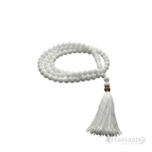 Elegant White Marble-Effect Tasbeeh – 100 Beads