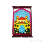 Luxury Kids Prayer Mat – Grand Mosque Illustration (Soft & Quilted)