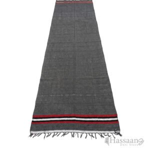 Premium Large Masjid Dari Floor Mat – 7ft x 10ft (Charcoal Grey with Red & White Borders)
