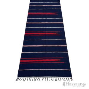 Striking Navy Blue & Red Striped Masjid Dari – 4ft Width