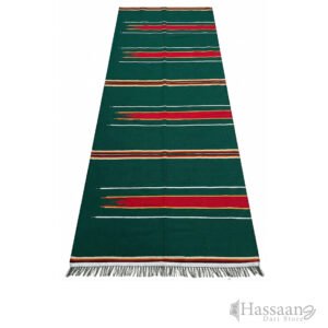 Classic Green & Red Striped Masjid Dari Runner – 4ft Width